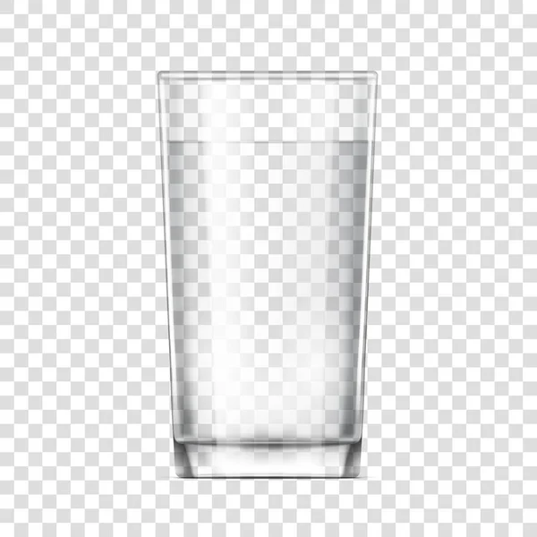 Copa Vidrio Realista Con Agua Cristalería Transparente Sobre Fondo Transparente — Archivo Imágenes Vectoriales