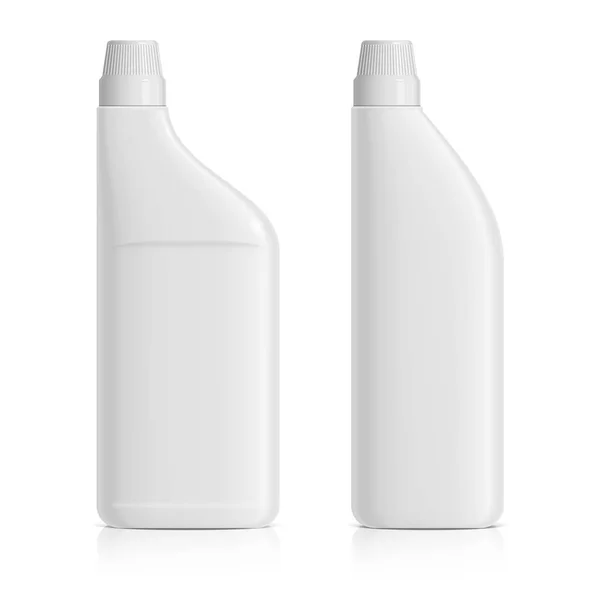 Набор Реалистичных Белых Пластиковых Бутылок Чистки Туалета Гелем Раковин Плитки — стоковый вектор