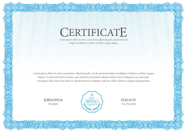 Modello Certificato Diploma Design Moderno Certificato Regalo Illustrazione Vettoriale — Vettoriale Stock