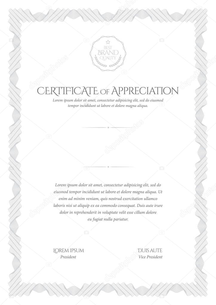 Certificate template. Diploma of modern design or gift certificate. Vector illustration.