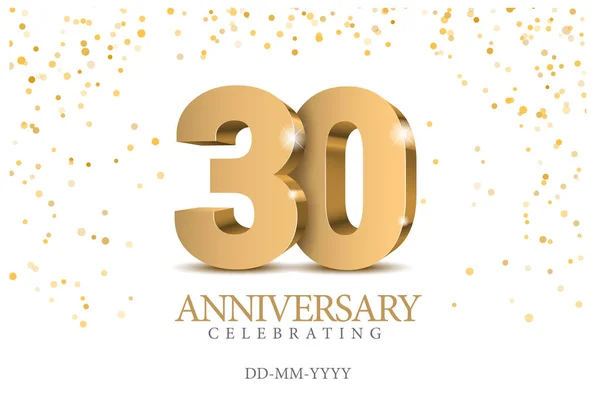 Výročí Zlato Čísla Plakát Šablona Pro Slaví 30Th Anniversary Akci — Stockový vektor