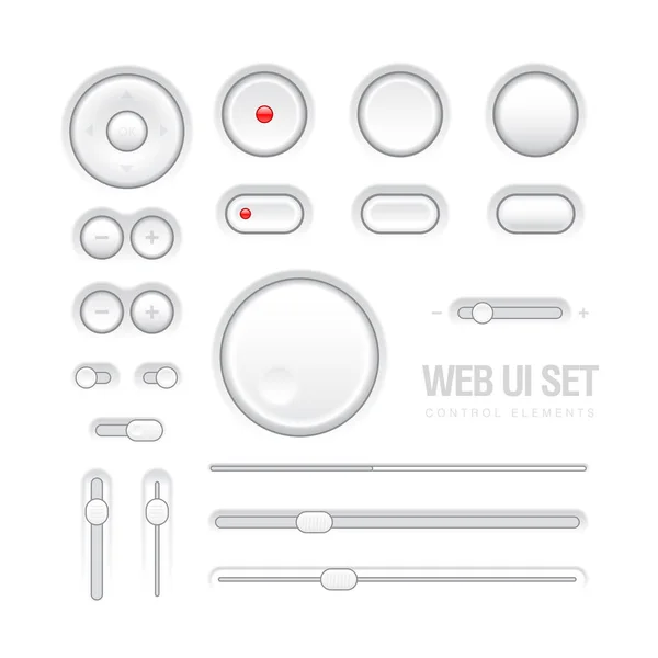 Light Web Elements Design Gray Elements Buttons Switchers Slider — Stock Vector