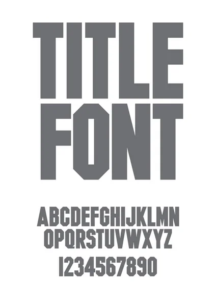 Alfabeto Tipográfico Chopped Type Serif Font Letras Números Ilustración Vectorial — Archivo Imágenes Vectoriales