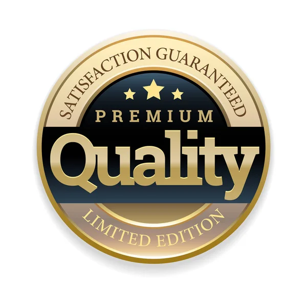 Goldenes Abzeichen Qualitätsmarker Design Vektorillustration — Stockvektor