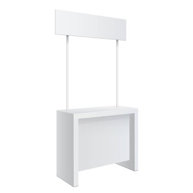 Terfi sayacı, perakende satış standı beyaz arka planda izole edilmiş. Tasarımın için bir şablon. Vektör illüstrasyonu.