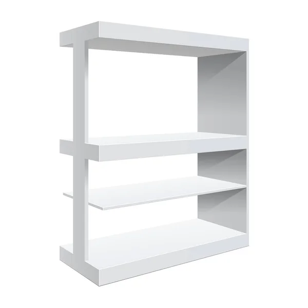 Advertising Pos Poi Display Rack Shelves Supermarket Floor Showcase White — Stock Vector