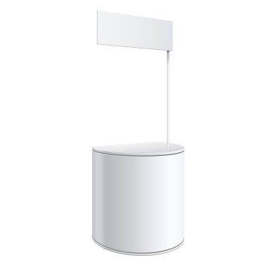 Terfi sayacı, perakende satış standı beyaz arka planda izole edilmiş. Tasarımın için bir şablon. Vektör illüstrasyonu.