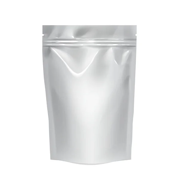 Bolsa Gris Flexible Papel Aluminio Almohada Alimentos Café Producto Diferente — Vector de stock