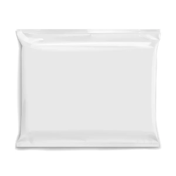 Bolsa Flexible Papel Aluminio Color Gris Almohada Bocadillo Comida Paquete — Vector de stock