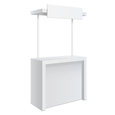 Terfi sayacı, perakende satış standı beyaz arka planda izole edilmiş. Tasarımın için bir şablon. Vektör illüstrasyonu.