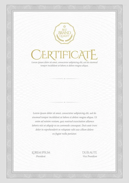 Modello Certificato Diploma Design Moderno Certificato Regalo Illustrazione Vettoriale — Vettoriale Stock