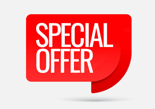 Sale of special offers. Discount with the price is 50 . An ad with a red tag for an advertising campaign at retail on the day of purchase. vector illustration