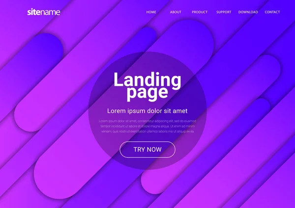 Diseño Landing Page Con Formas Abstractas Geométricas Ilustración Vectorial — Archivo Imágenes Vectoriales