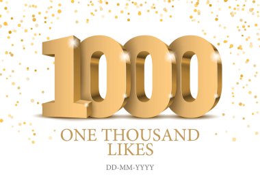 Yıldönümü veya olay 1000. Altın 3d numaraları.