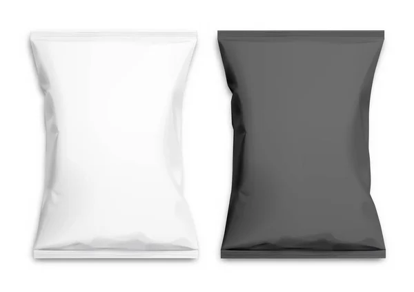 Bolso de polietileno realista blanco y negro — Vector de stock