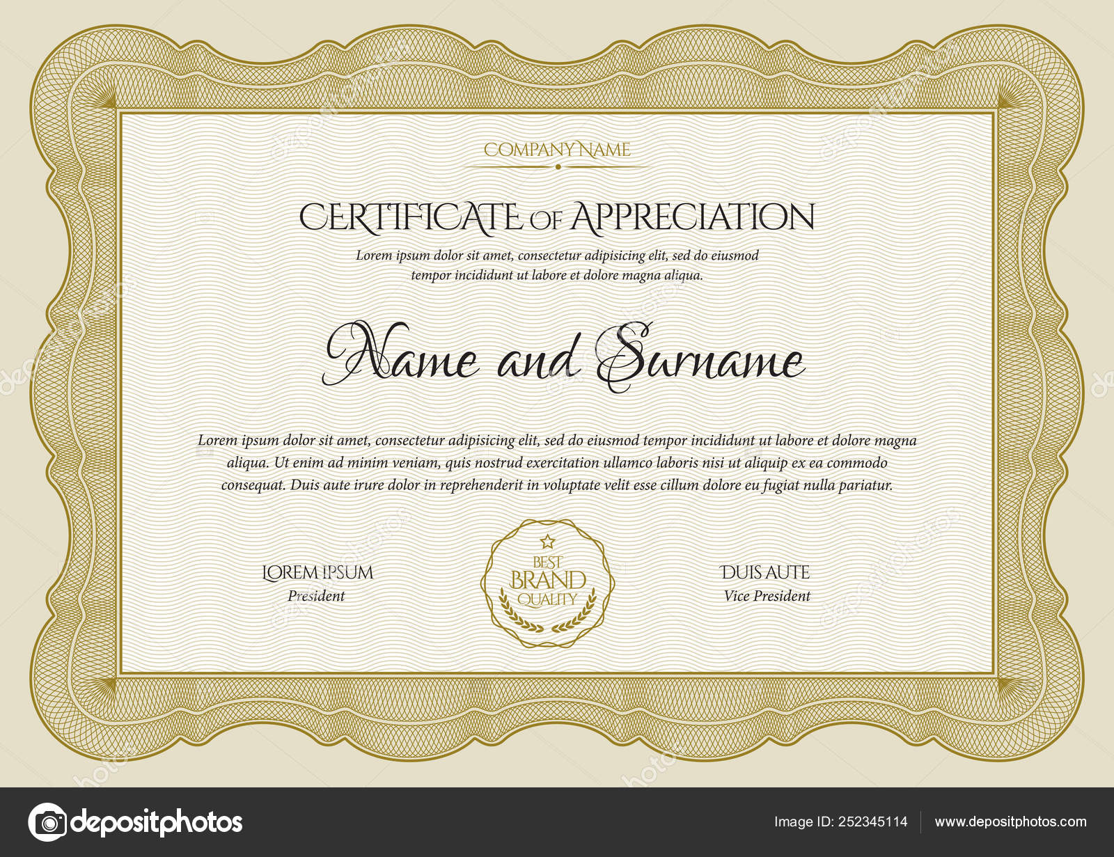 Certificate template. Diploma of modern design or gift certificate Within Company Gift Certificate Template