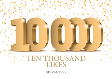 Yıldönümü veya olay 10000. Altın 3d numaraları.