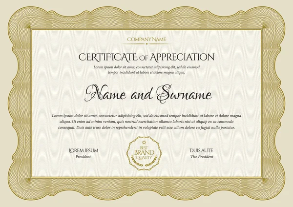 Plantilla de certificado. Diploma de diseño moderno o certificado de regalo . — Vector de stock