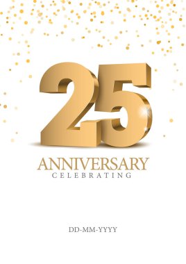 Yıldönümü 25. Altın 3d numaraları.