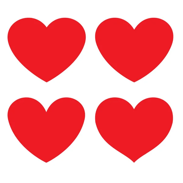 Rood hart platte pictogram. — Stockvector
