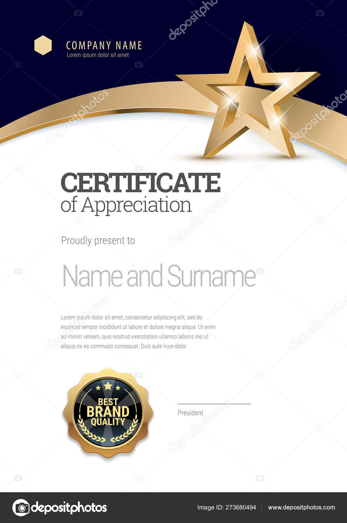 Certificate template. Diploma of modern design or gift certificate Regarding Star Naming Certificate Template