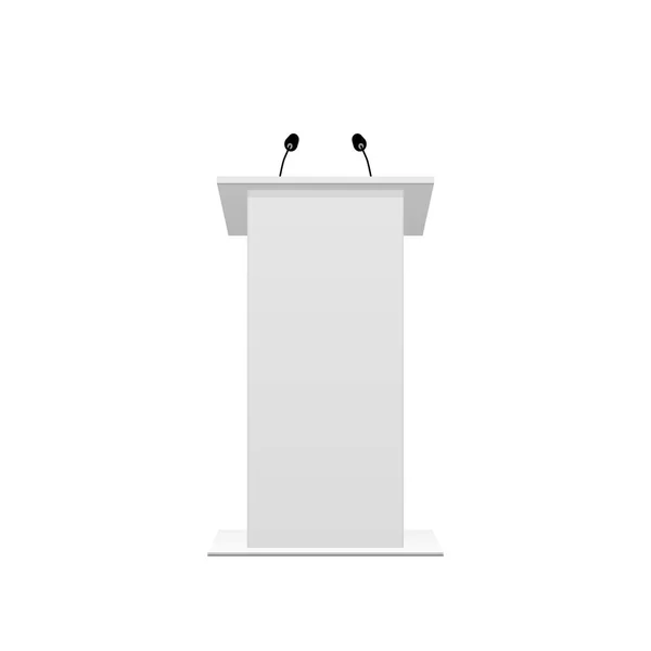 Stand de tribuna en el podio rostrum. — Vector de stock