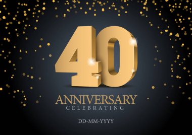 Yıldönümü 40. altın 3d sayılar.