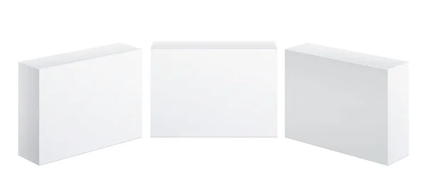 白いパッケージのボックス。ソフトウェア、電子デバイス — ストックベクタ