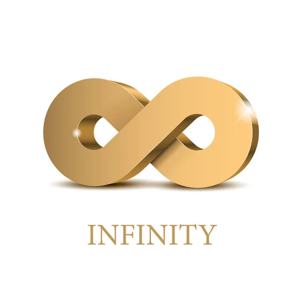 Infinity 3d gold Symbol. — Stock Vector