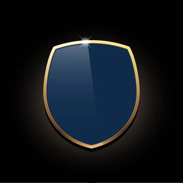 Icon Shield met gouden rand. — Stockvector