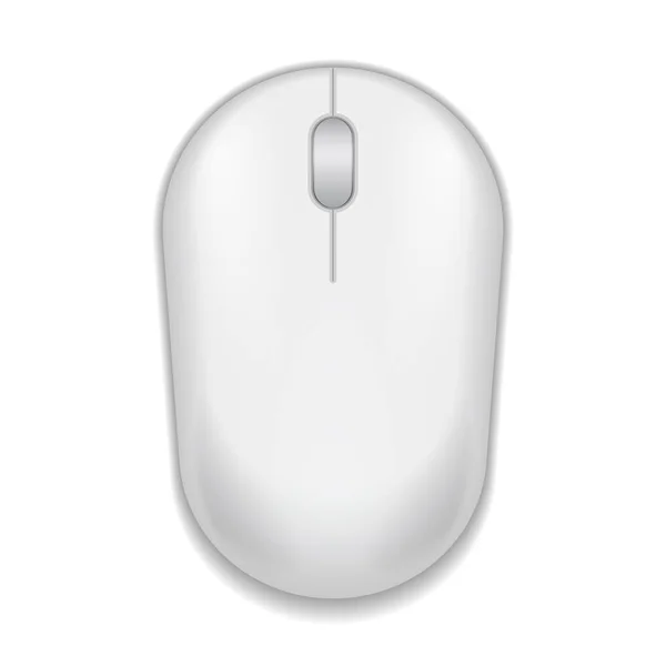 White realistic computer mouse. — Stock Vector