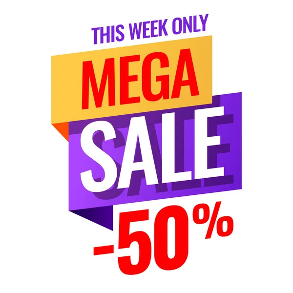 Mega Sale reklam afişi. — Stok Vektör