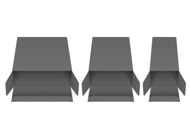 Siyah karton kutular modelleri seti.