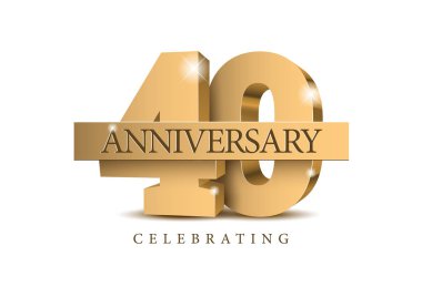 Yıldönümü 40. altın 3d sayılar.