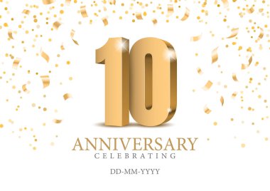 Yıldönümü 10. altın 3d sayılar.