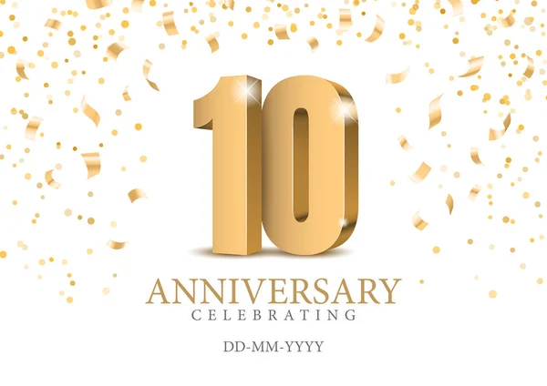 Yıldönümü 10. altın 3d sayılar.