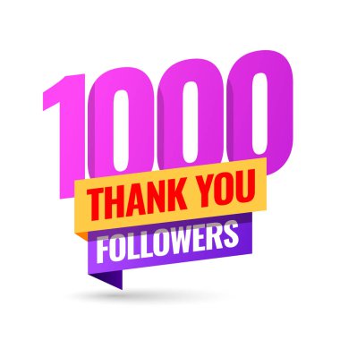 Thank you 1K followers. clipart