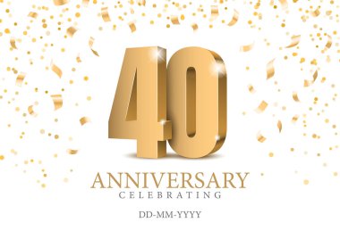 Yıldönümü 40. altın 3d sayılar.