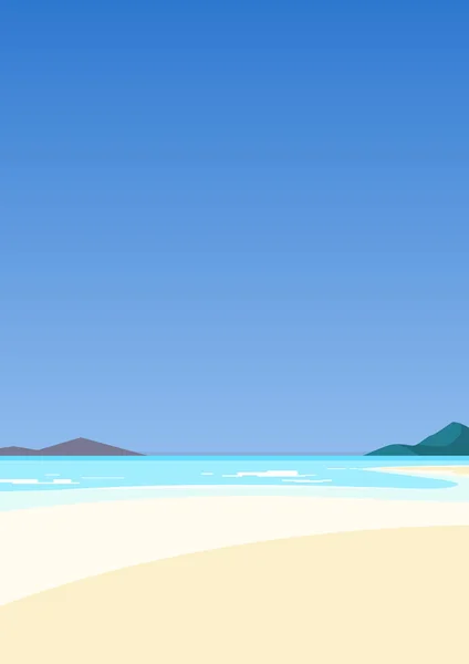 Hermoso paisaje marino. Mar azul y arena blanca . — Vector de stock
