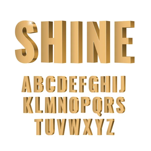 3d Золоті символи алфавіт . — стоковий вектор