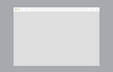 Web tarayıcısı penceresi beyaz şablon.