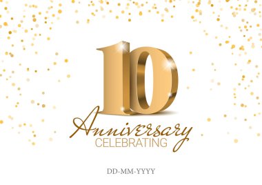 Yıldönümü 10. altın 3d sayılar.