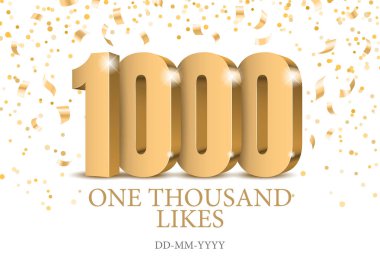 Yıldönümü veya olay 1000. Altın 3d numaraları.
