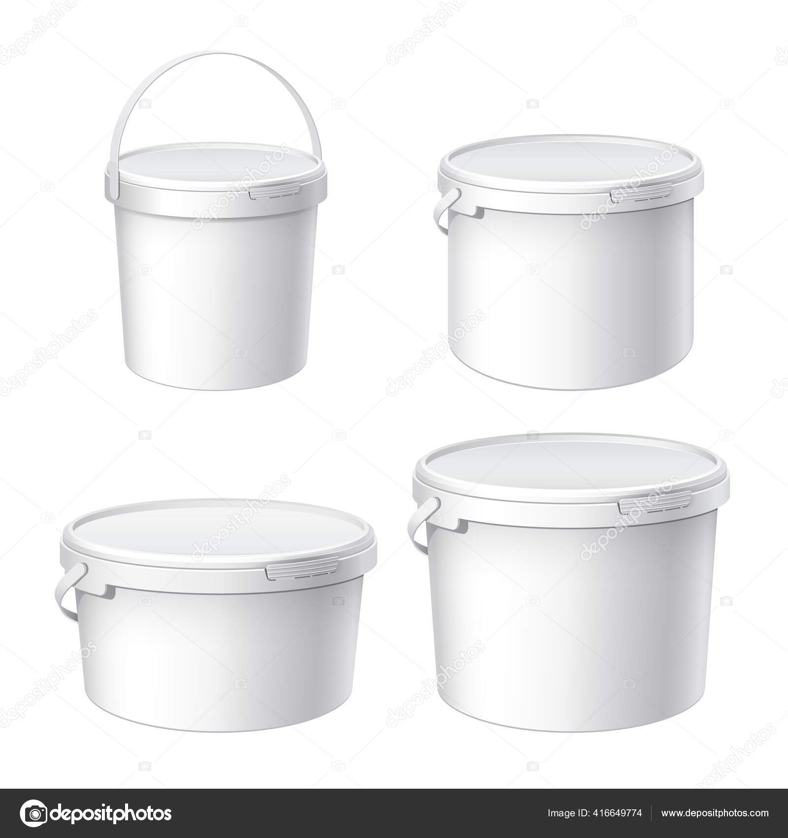 1 Litre Small Black Plastic Bucket With Lid