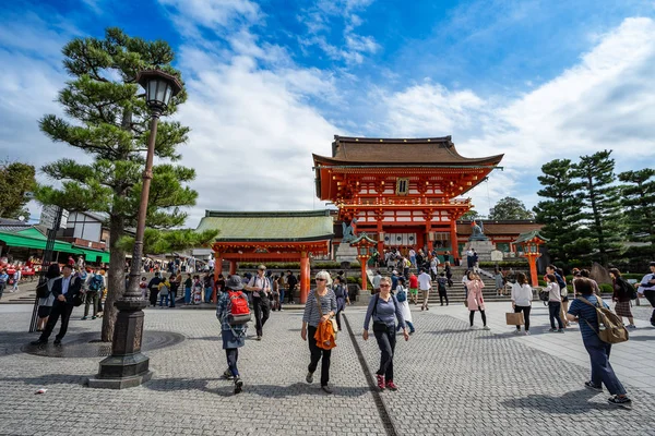 Kyoto Japon Octobre 2018 Nombreux Touristes Sur Fushimi Inari Kyoto — Photo