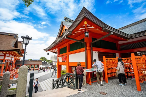 Kyoto Japan Outubro 2018 Muitos Turistas Fushimi Inari Kyoto Japão — Fotografia de Stock