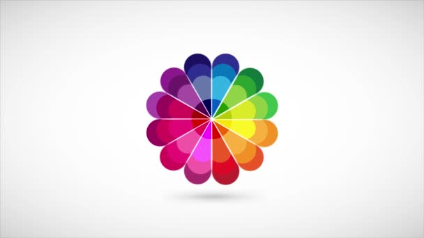 Vidéo d'animation de roue de couleur, multicolore — Video