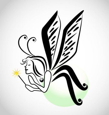 Peri çizgi film illüstrasyon vektör