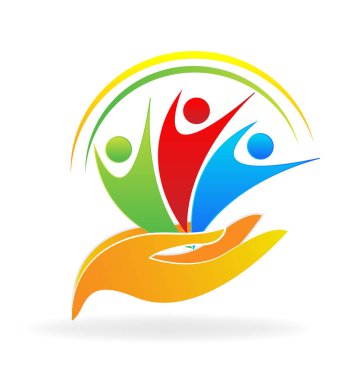 Takım arkadaşları ve şefkatli eller simgesini