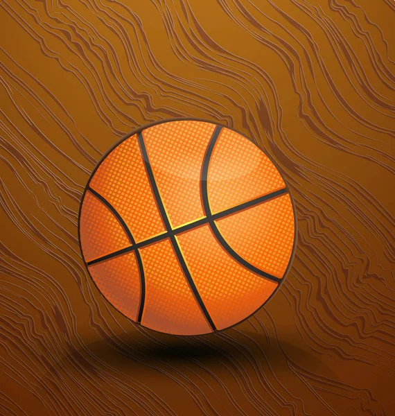 篮球在球场上的图标 — 图库矢量图片